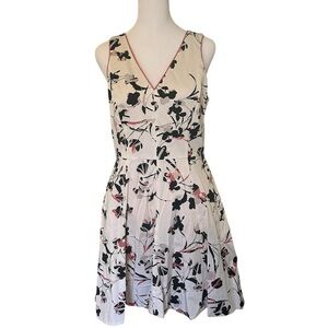 White House Black Market High Low Dress - Black and Pink Floral
